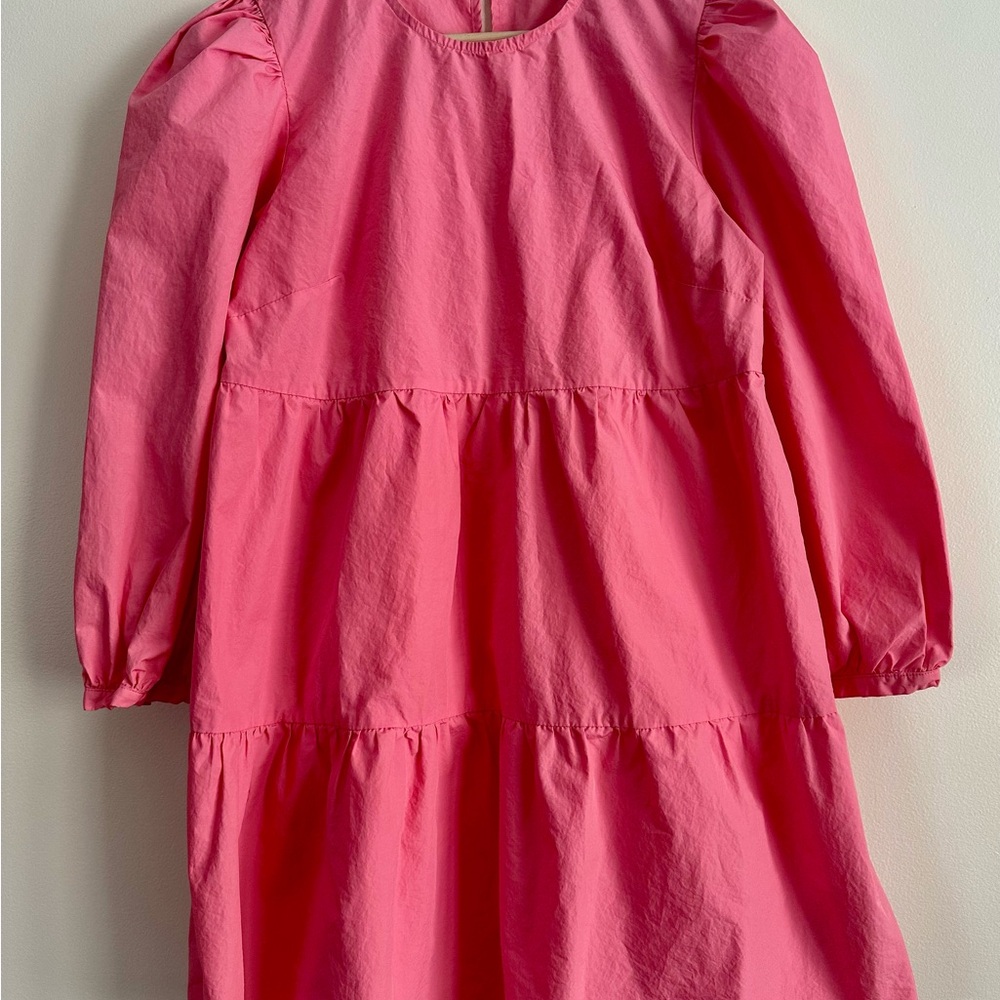 Karlie Pink Cotton Tiered Babydoll Dress | Puff Sleeve | Medium